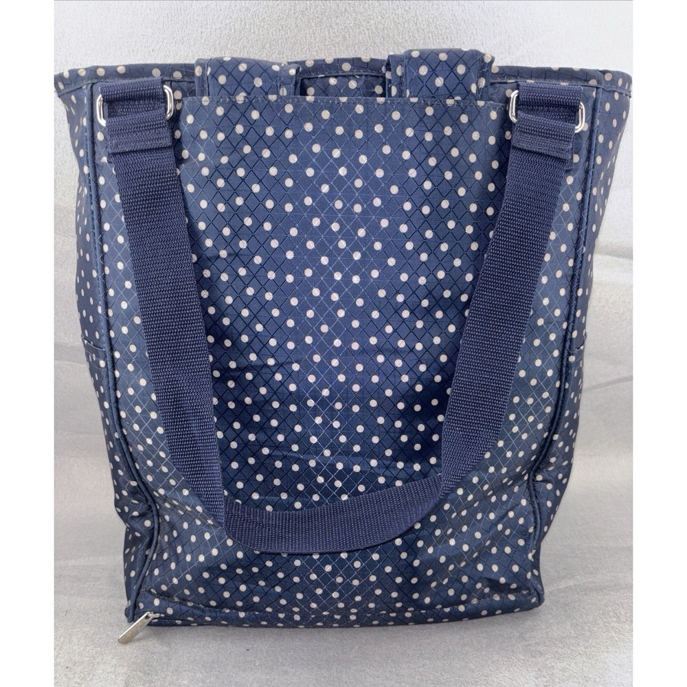 NWOT Thirty One Take Two Versatile Tote Backpack Navy Polkadot Travel Gym Diaper - Picture 2 of 16